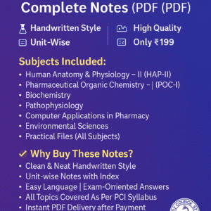 📗 B. Pharmacy 2nd Semester Complete Notes (PDF)